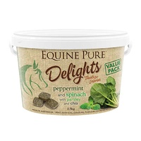 Equine Pure Delights Peppermint Spinach Parsley & Chia Treats 2.5kg Pail