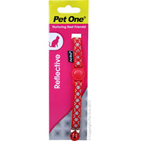 Collar Cat Nylon Reflect Snow Red