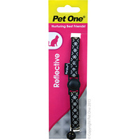 Collar Cat Nylon Reflect Snow Black