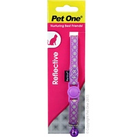 Collar Cat Nylon Reflect Snow Purple