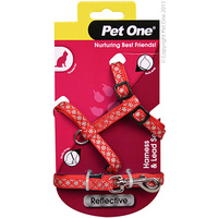 Harness/Lead Cat Reflect 10mm Red