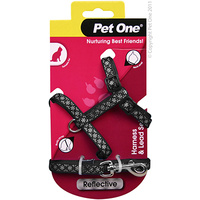 Harness/Lead Cat Reflect 10mm Black