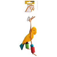 Avi One Wood Bird with Leather Toy