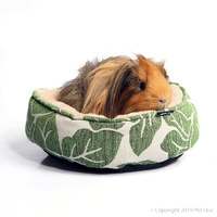 Small Animal Bed Round Tropical Leaves