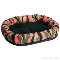 Small Animal Bed Rectangle Pink Camo