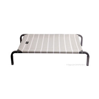 Raised Grey & White Stripe Bed Small