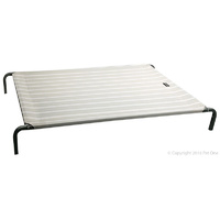 Raised Grey & White Stripe Bed Large