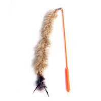 Feather Tail Wand with Bell Brown 32cm