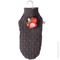 Pet One KomfyKnit Dog Jumper Charcoal 40cm