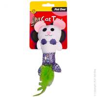 Plush MerMouse with Feather Cat Toy