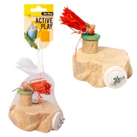 Platform With Raffia Tassle Bird Toy