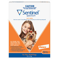 Sentinel XS Dog 0-4kg (3 Pack)
