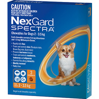 Nexgard Spectra Extra Small Dogs 2-3.5kg (3 Pack)
