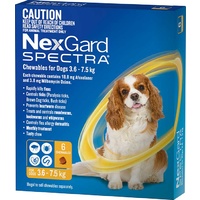 Nexgard Spectra Small Dogs 3.6-7.5kg Yel 6s