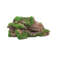 Ornament Granite Rock with Moss 18cm