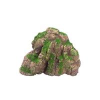 Ornament Granite Rock with Moss 20cm