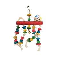 Bird Toy 4 Wood Hang Bar With Sisal