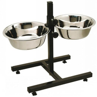 Bowl Stainless Steel Double 1.8L on Adjustable Frame