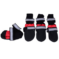 Zeez Waterproof Dog Boots Red Large (4 Pack)