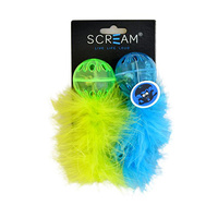 Scream Ball with Feather Green & Blue