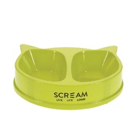 Scream CAT FACE DOUBLE BOWL 2 x 350ml Loud Green