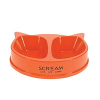 Scream CAT FACE DOUBLE BOWL 2 x 350ml Loud Orange