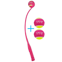 Scream Ball Launcher Pink Medium & Tennis Ball Combo