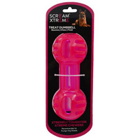 Scream Xtreme Dog Chew Dumbbell Large Pink