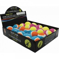 Dog Toy Scream Tennis Ball Assorted 5cm