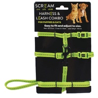 Puppy/Kitten Harness and Lead Set Reflective Green