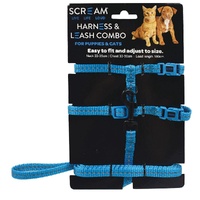 Puppy/Kitten Harness and Lead Set Reflective Blue