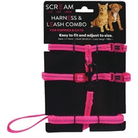 Puppy/Kitten Harness and Lead Set Reflective Pink
