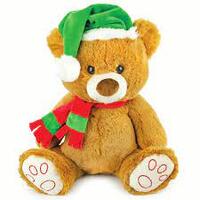 Christmas Snuggle Pals Bear with Hat
