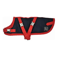 Zeez Dachshund Coat Navy & Red 43.5cm