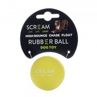 Scream RUBBER BALL DOG TOY Loud Green  - Small 5cm