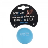 Scream RUBBER BALL DOG TOY Loud Blue - Small 5cm