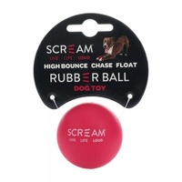 Scream RUBBER BALL DOG TOY Loud Pink - Small 5cm