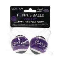 Scream TENNIS BALL Loud Purple/Black 2pk - Small 5cm
