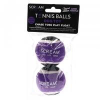 Scream TENNIS BALL Loud Purple/Black 2pk - Medium 6cm