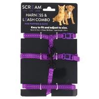 Puppy/Kitten Harness and Lead Set Reflective Purple