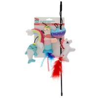 Kitty Play 3-in-1 INTERCHANGABLE CAT TEASER WAND MAGICAL WONDERS 46cm (Pole), 80cm (Dangle)