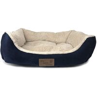 It?s Bed Time Plush Dozer Dog Bed Basket Blue Large