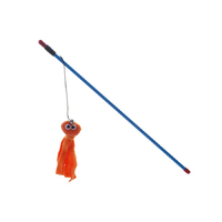 Cat Toy Teaser Wand Octopus Orange