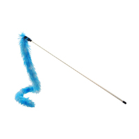 Cat Toy Teaser Wand Blue Fluffy