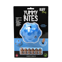 Ruff Yummy Bites Dog Ball Blue