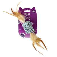 Cat Toy Woolen Roller With Feather