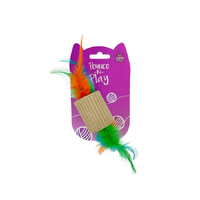 Cat Toy Cardboard Roller With Feather