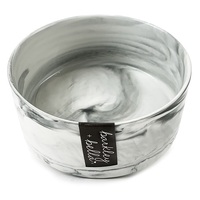 AllPet Ceramic Zen 850ml White Marble Dog Bowl 7 x 15.5 x 15.5cm