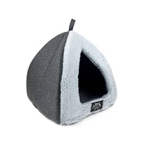 It's Bed Time Igloo Cat Bed Plush Grey