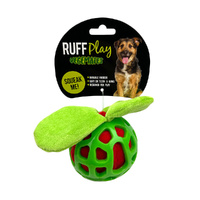 Ruff Play Squeaky Plush Apple Dog Toy